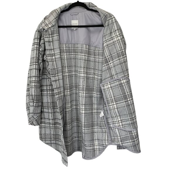 Gentle Fawn Leighton Jacket Shacket Womens Large White Grey Plaid Heavy - Picture 3 of 10